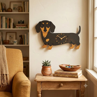 Swing Tail Dachshund Wooden Wall Clock 🐶