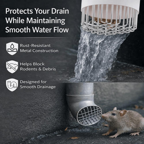 🛠️Esquirla Round Roof & Floor Drain Cover – Stainless Steel, Anti-Clog, Weatherproof