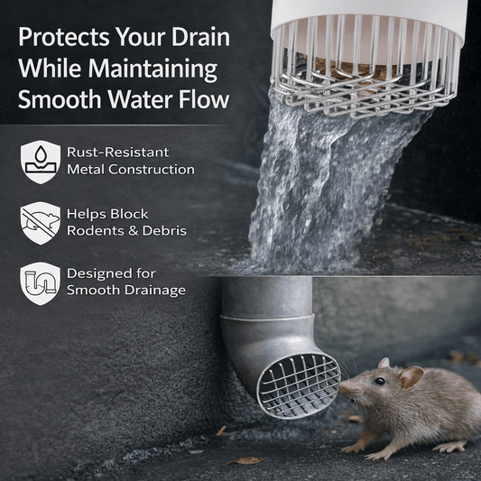 🛠️Esquirla Round Roof & Floor Drain Cover – Stainless Steel, Anti-Clog, Weatherproof