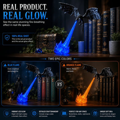 🐉🔥 3D Fire‑Breathing Dragon LED Light | Glowing Fantasy Bookshelf Decor