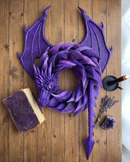🐉 Gothic Dragon Wreath Front Door Decor