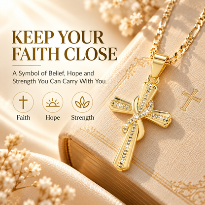 14K Gold-Plated Cross Pendant Necklace – Faith-Inspired Jewelry
