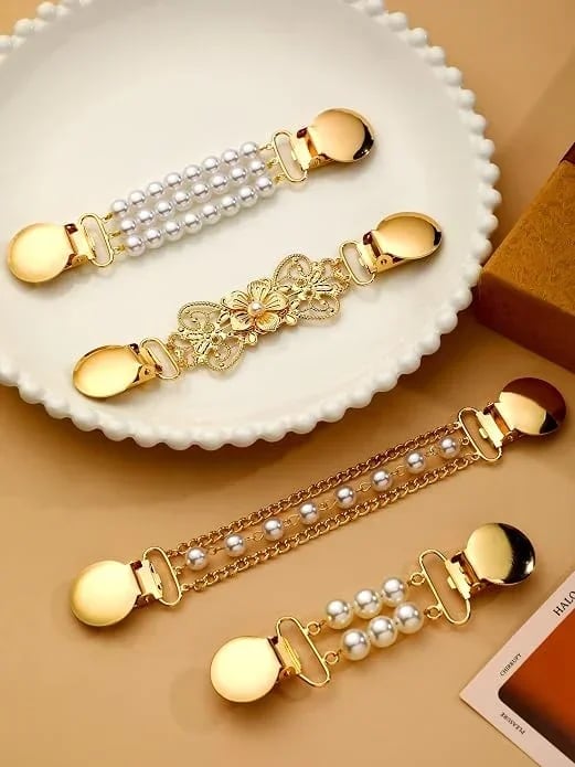 📿Women’s Pearl Chain Collar Clip💎