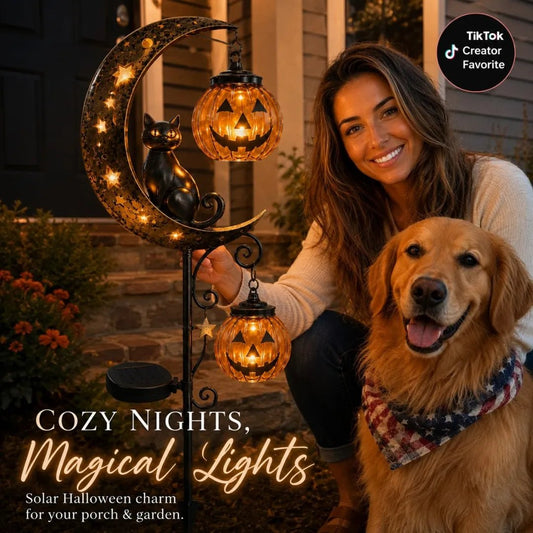 🎃Halloween Early Bird Special Sale 60% OFF🐱Pumpkin Moon Garden Stake Light