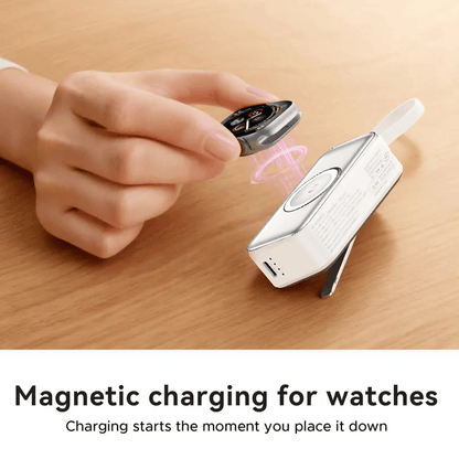 🔋 Orico 3-in-1 Power Bank – Integrated Cable & Foldable Wall Plug – Wireless Watch Charger for iPhone & Android ✈️