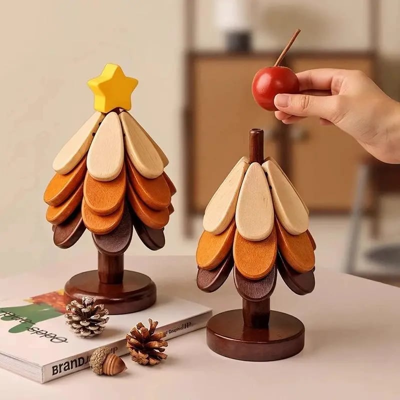 🔥Wood Christmas Tree Coaster Set