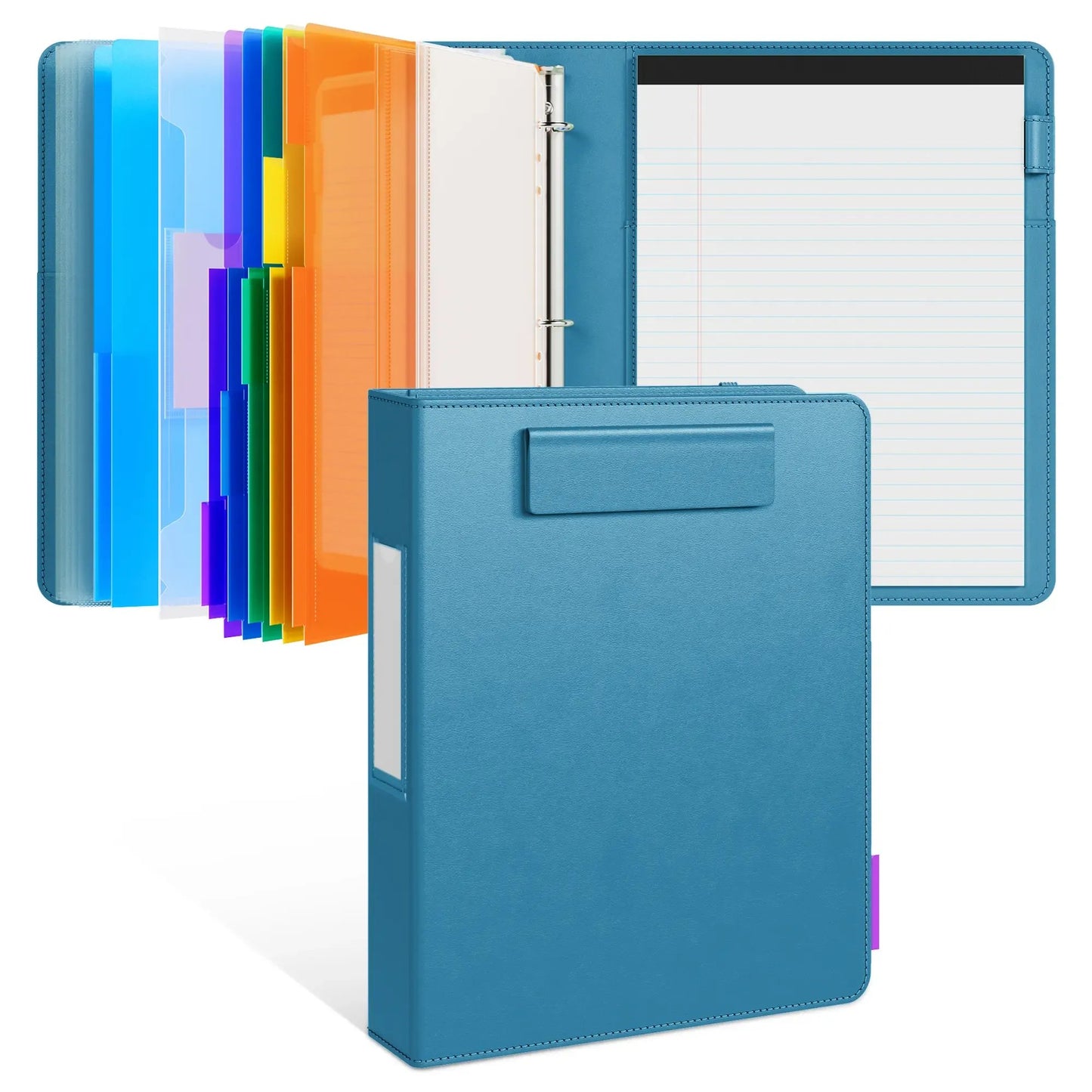 🔥HOT SALE 49% OFF - 📄✨PU Leather Clipboard with Storage – 3-Ring Binder, Magnetic Clip, Removable Notepad & Expanding File