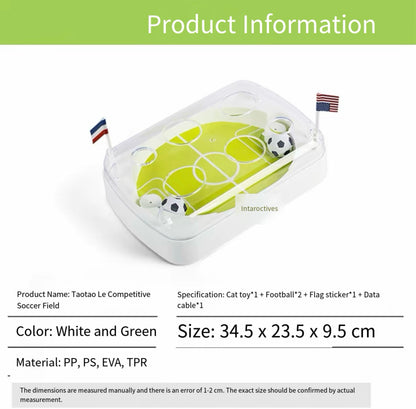 Interactive Smart Soccer Cat Toy with Motion Sensor & LED Lights – USB Rechargeable Cat Entertainment Game