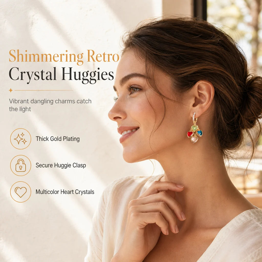 🔥BUY 1 GET 1 FREE 🔥Retro Colorful Heart Tassel Drop Earrings for Women Fashion Ear Buckle Jewelry