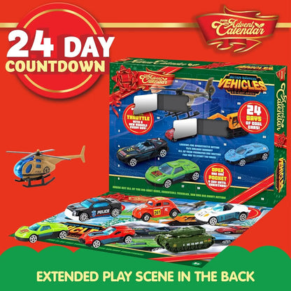 🔥 Last Day 49% OFF🎅 2026 Christmas Advent Calendar 24 Diecast Cars Set 🚗✨