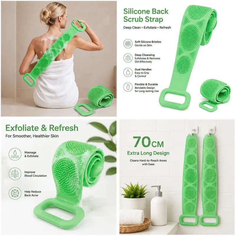 🧼2-in-1 Silicone Back Scrubber and Bath Brush