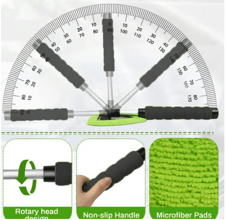 ⏰Final 3 Hours  : Only $6.6 Each!-Microfiber Car Windshield Cleaning Tool with Extendable Handle