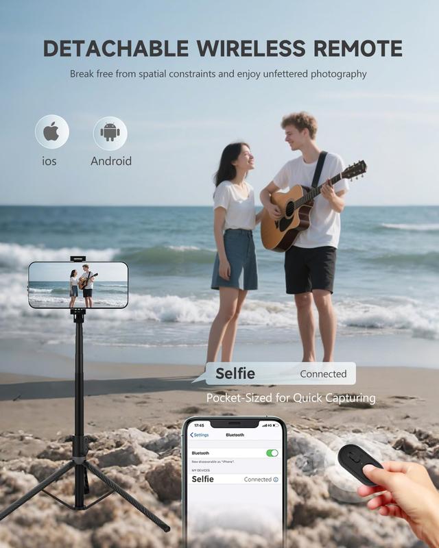 🔥Selfie Stick Tripod with Wireless Remote