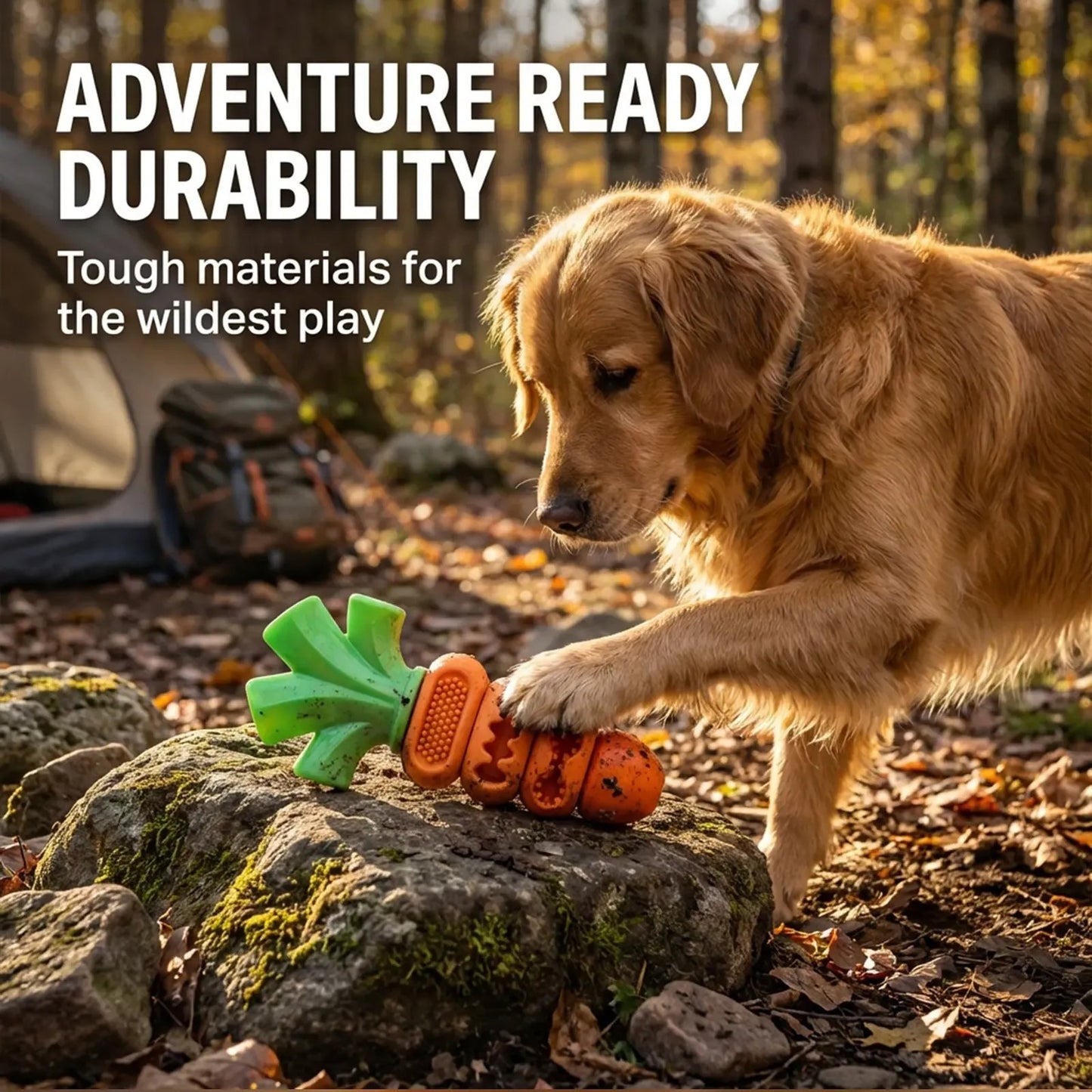 🎁Perfect Gift for Dogs🎁Aggressive Chewer Dog Toys, Durable Carrot Leaf Design