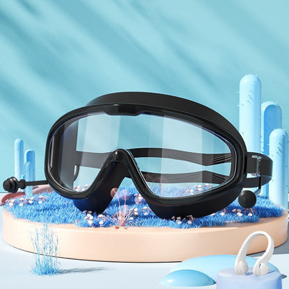 💥2026 New Arrival🎉-HD adult waterproof and anti-fog electroplated swimming goggles, swimming cap and nose clip set