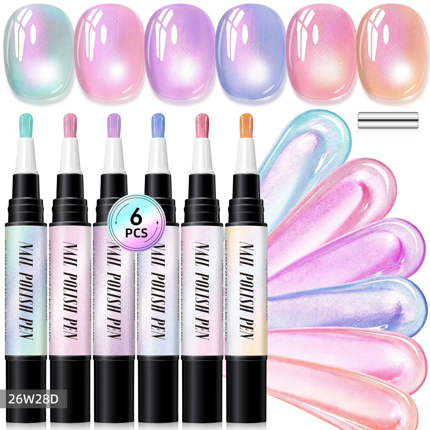 💅 6PCS One-Step Gel Nail Art Pen Set – Salon Beauty at Home