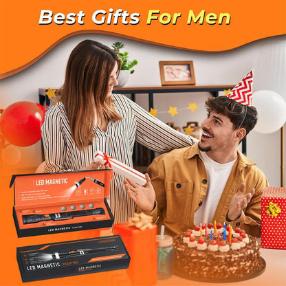 ✨Extendable Magnetic Pickup Tools - Telescoping Magnet with LED Flashlight Gifts for Men