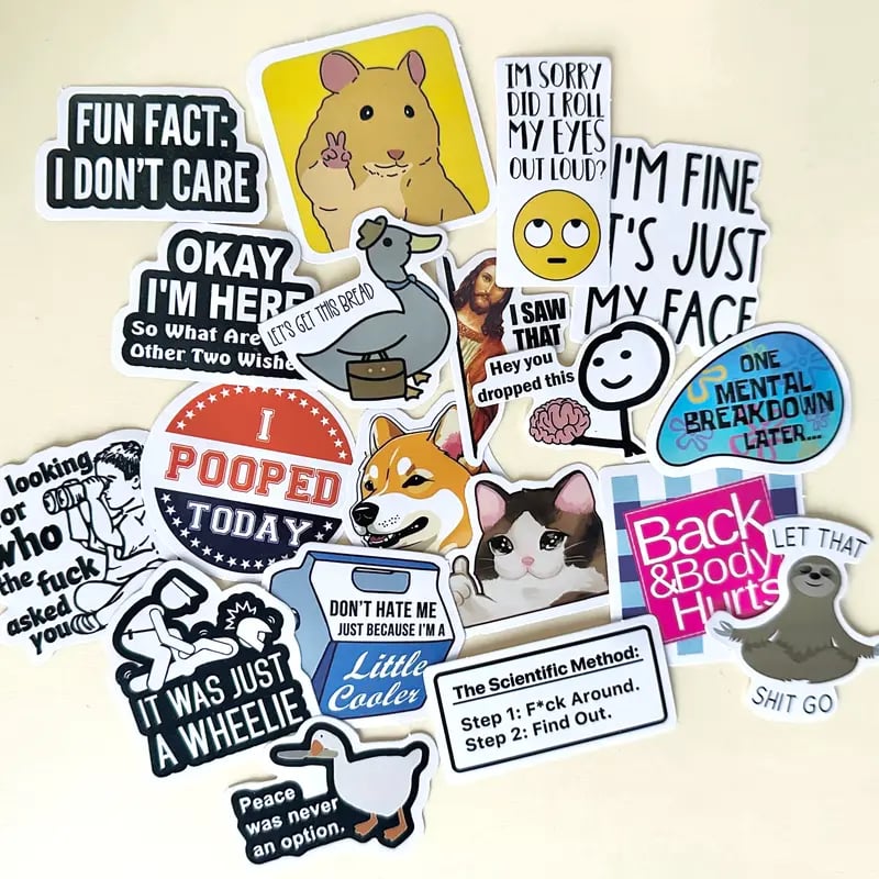 130PCS Funny Saying Sticker Pack ,Suitable for bumpers, safety helmets, water bottles, colleagues, computers