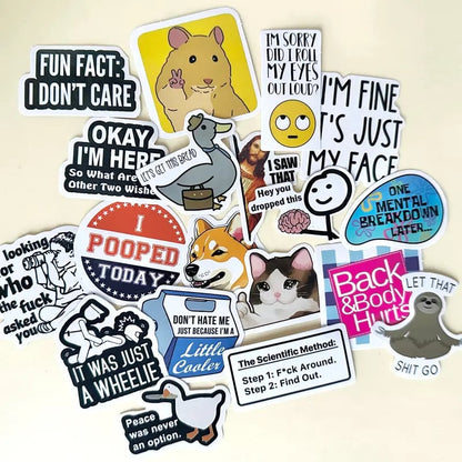 130PCS Funny Saying Sticker Pack ,Suitable for bumpers, safety helmets, water bottles, colleagues, computers