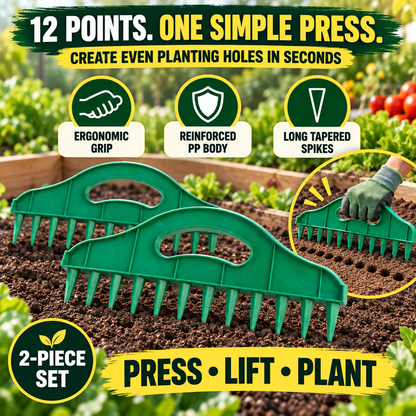 🌱 Garden Seed Spacing Tool – Multi-Row Soil Dibbler & Furrow Maker