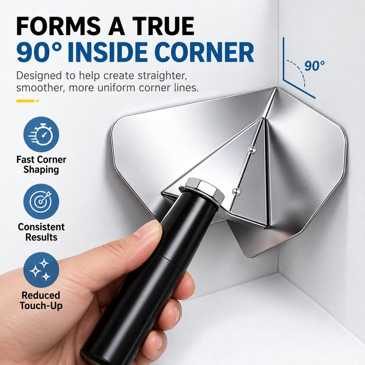 🛠️ Stainless Steel Inside Corner Finishing Trowel