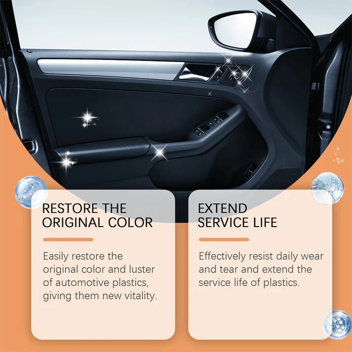 🔥HOT SALE 49% OFF🚗Automotive Plastic & Trim Restorer – Interior & Exterior Revitalizer with Applicator Pad✨