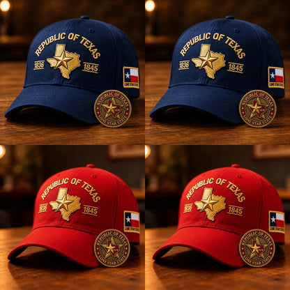 🔥Republic of Texas Embroidered Cap  🎁 Free Honor Coin With Every Cap Purchase