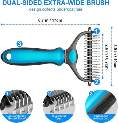 🔥Professional Double-Sided Pet Grooming Rake
