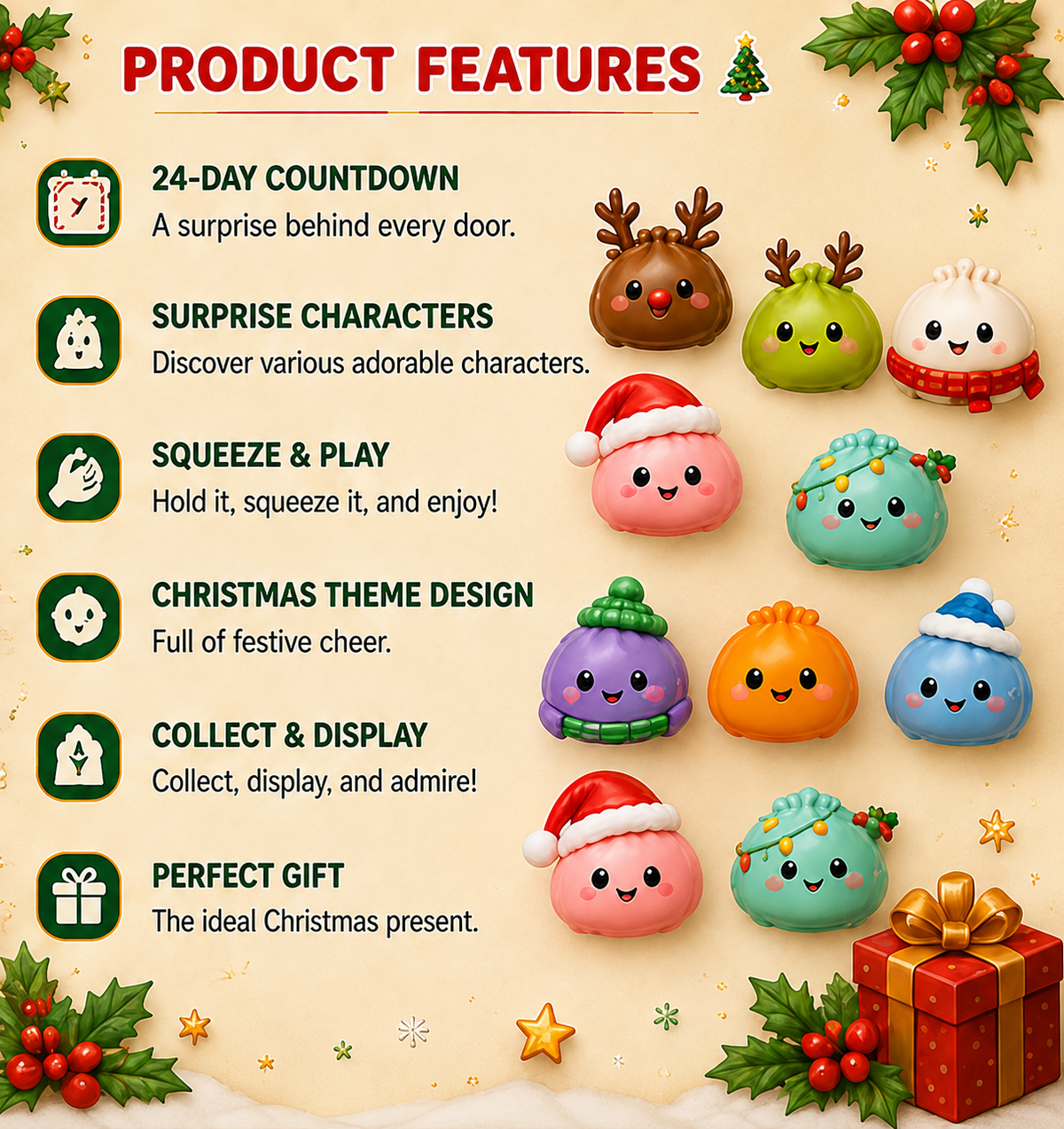 🎄24-Day Squishy Christmas Advent Calendar | 24 Daily Surprises for Kids