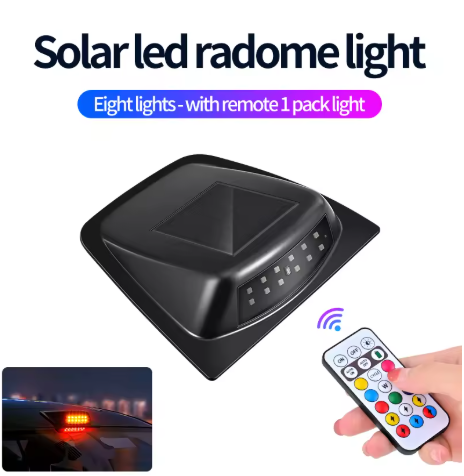 Car roof lidar decorative cover with solar light
