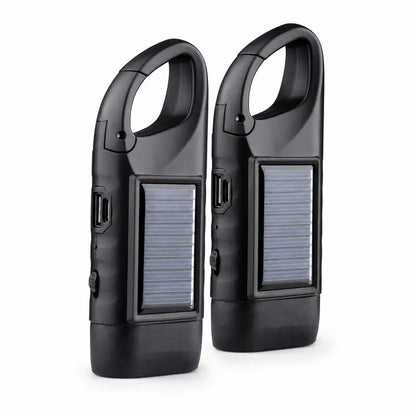 Solar Hand Crank Emergency Flashlights – USB-C Rechargeable Outdoor Lights