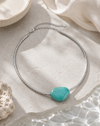 Beaded Turquoise Nugget Necklace