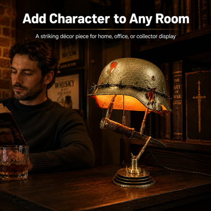 🪖 War Relic Vintage Helmet Table Lamp🎁