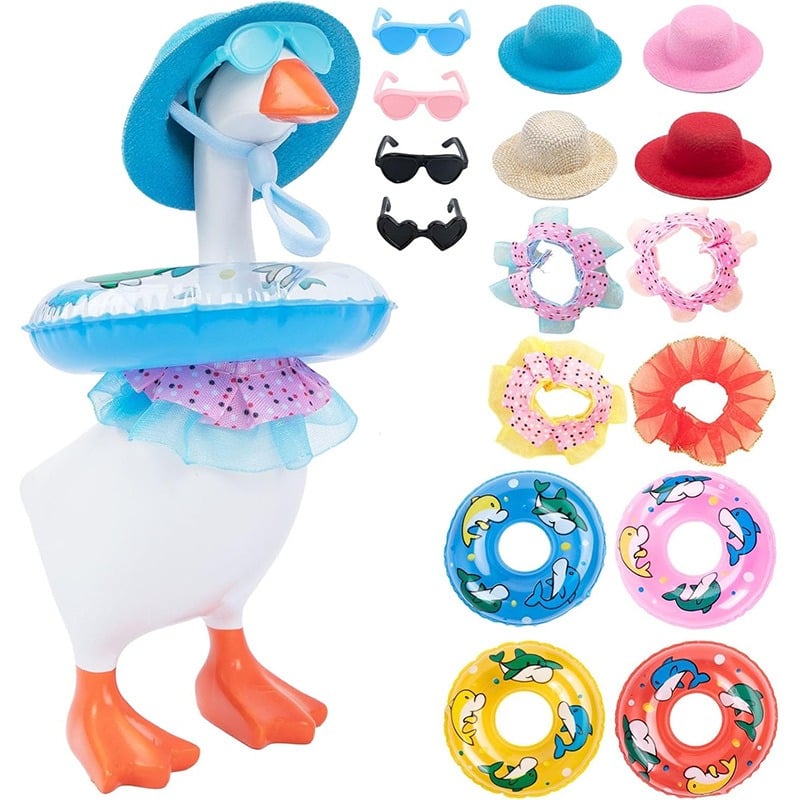 16PCS Mini Desk Goose Outfit Set