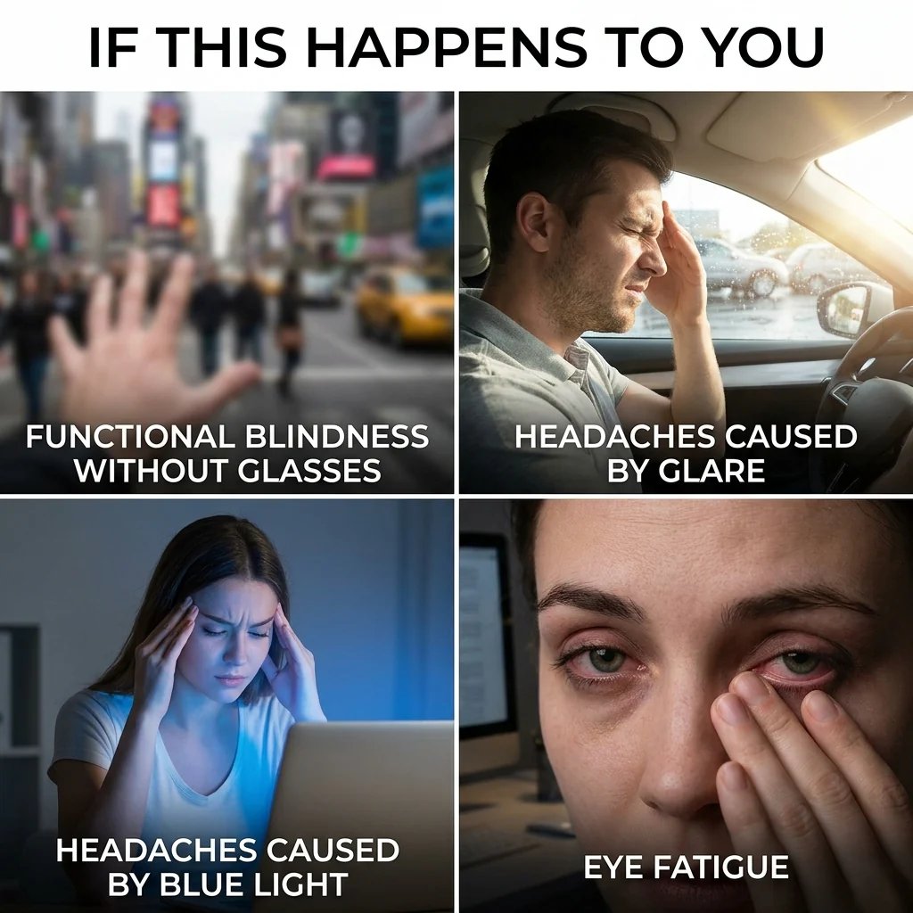 🚙🕶️Smart Vision Glasses – Anti-Glare UV Protection with Infrared Night Vision & Impact-Resistant Lenses
