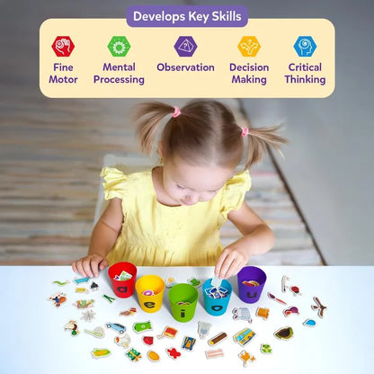 📚Phonics Vowel Sorting Toy(100+ Picture Pieces) – Early Literacy Learning Activity for Preschool & Kindergarten Kids Ages 4-7✨