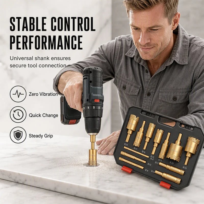 ⏰12-Piece Dry Diamond Tile Hole Saw Kit (6-35mm)