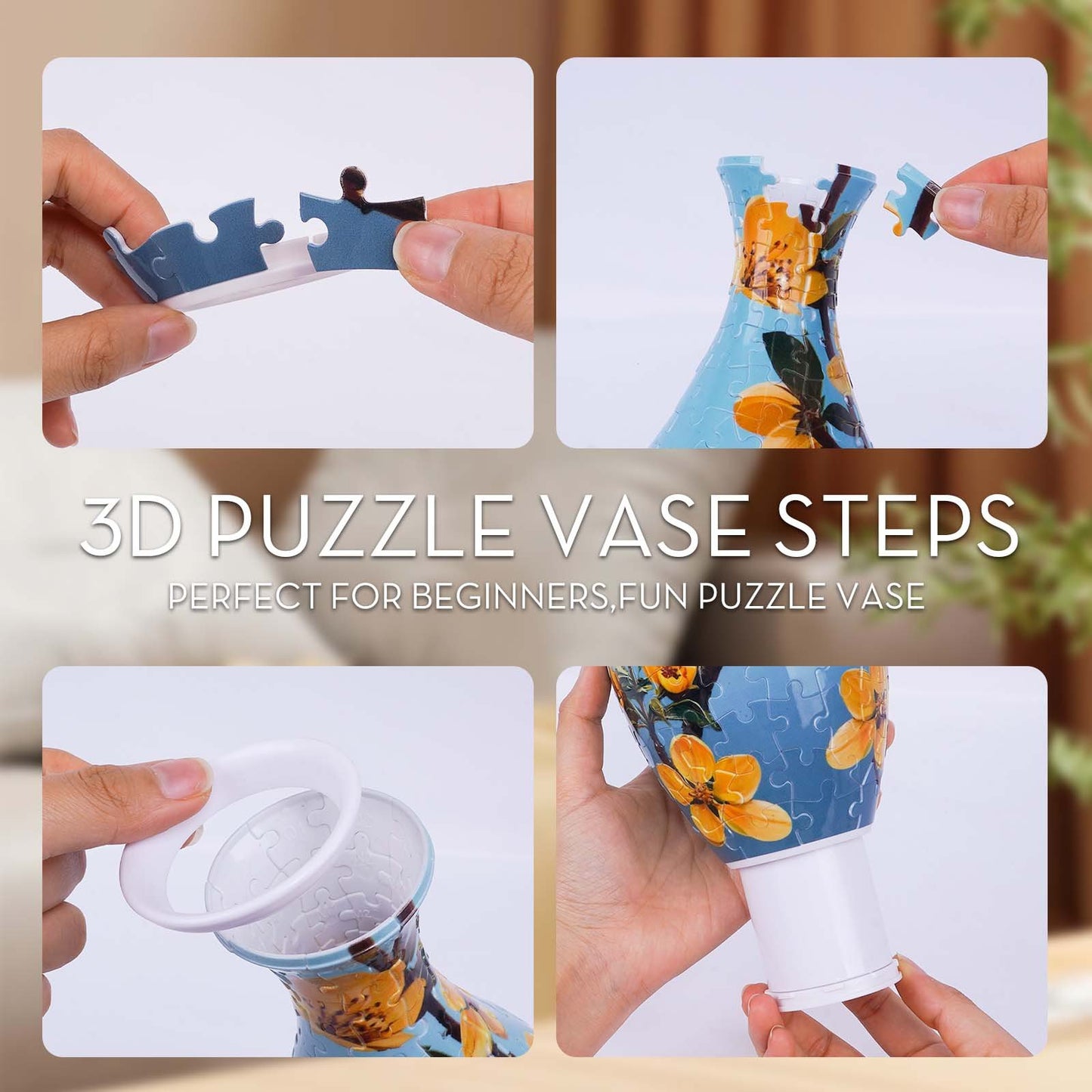 3D Puzzle Vase for Adults, Jigsaw Puzzle Vase for Flower