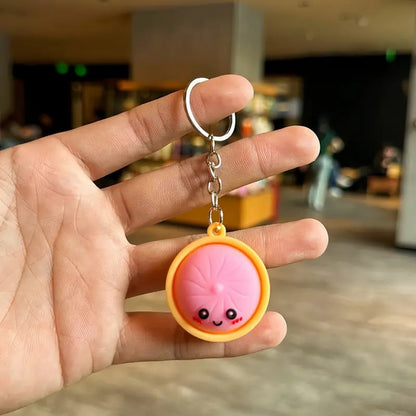 🥟Cute Dumpling Pressable Fidget Keychain-touch sensing light