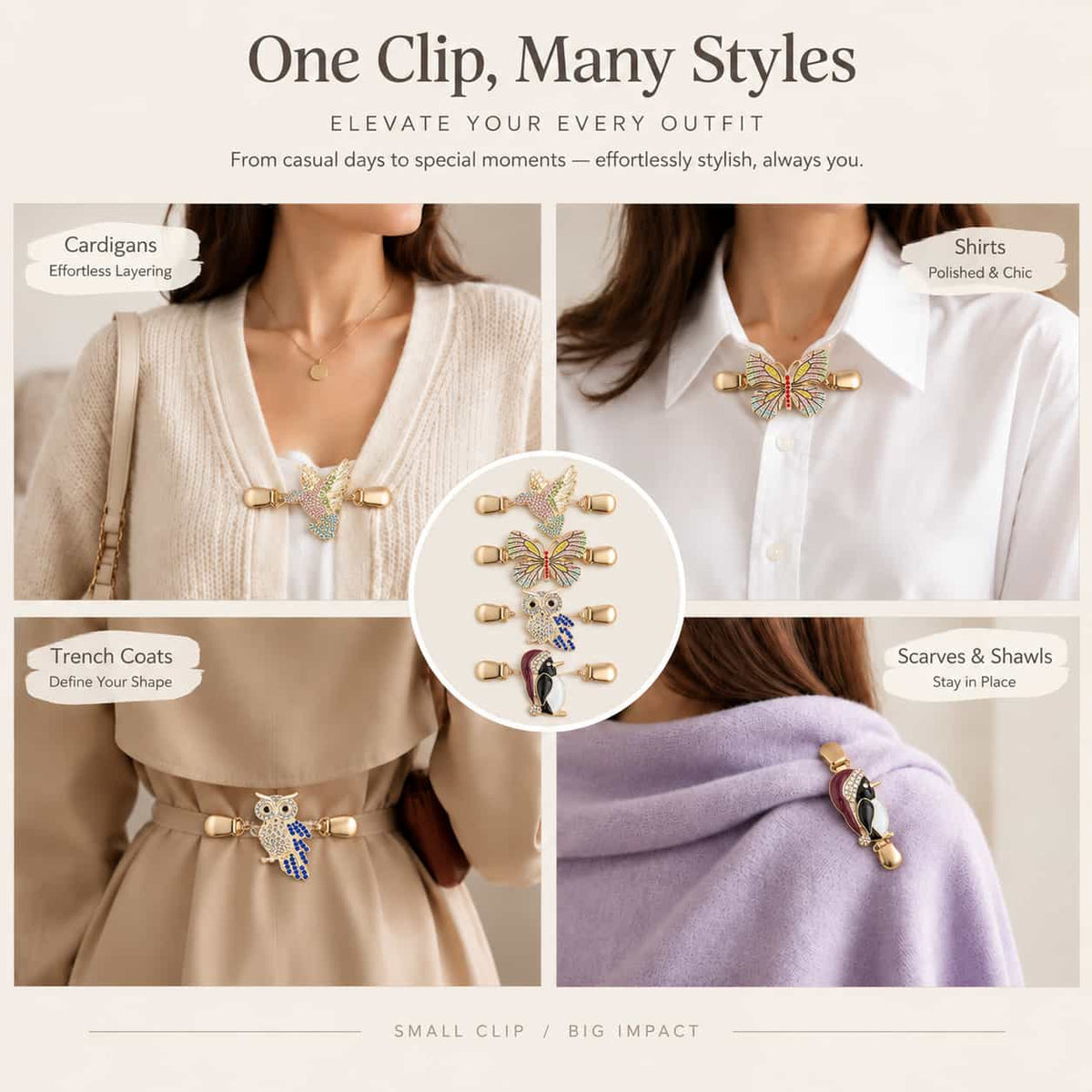 📿Women’s Pearl Chain Collar Clip💎
