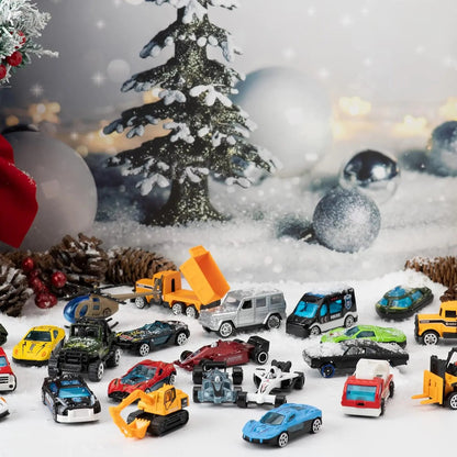 🔥 Last Day 49% OFF🎅 2026 Christmas Advent Calendar 24 Diecast Cars Set 🚗✨