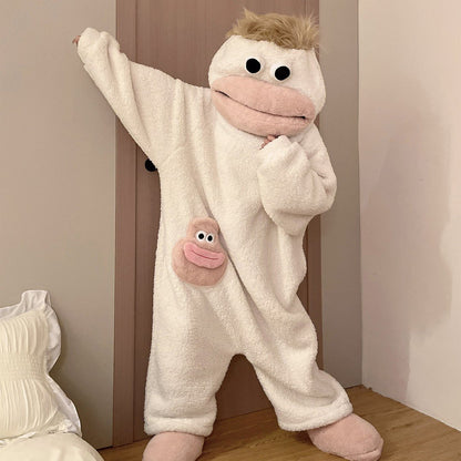 🔥Limited Time 49% Off✨2026 Silly Onesie, Funny Green Monster Hooded Fleece Onesie Pajamas