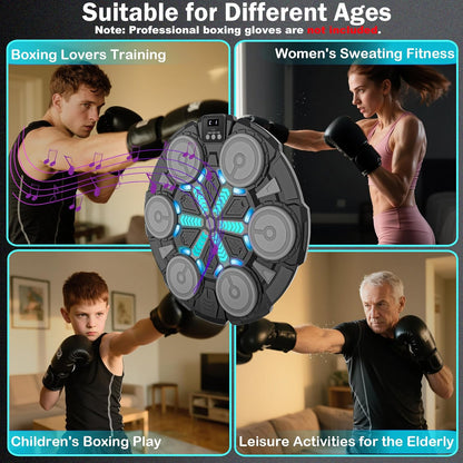Smart Music Boxing Training Machine with Boxing Gloves, Interactive Boxing Trainer, Universal for Adults & Kids