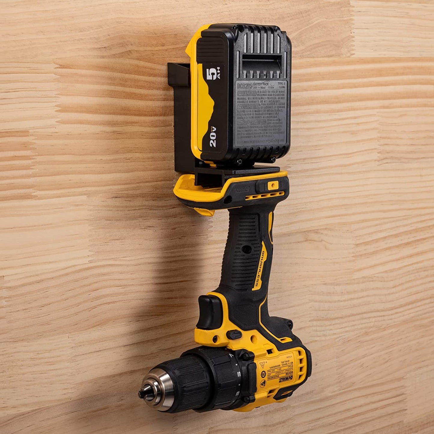 5-Pack 2-in-1 Power Tool & Battery Holder Mounts for Dewalt/Milwaukee 18V Li-ion Batteries & Cordless Tools
