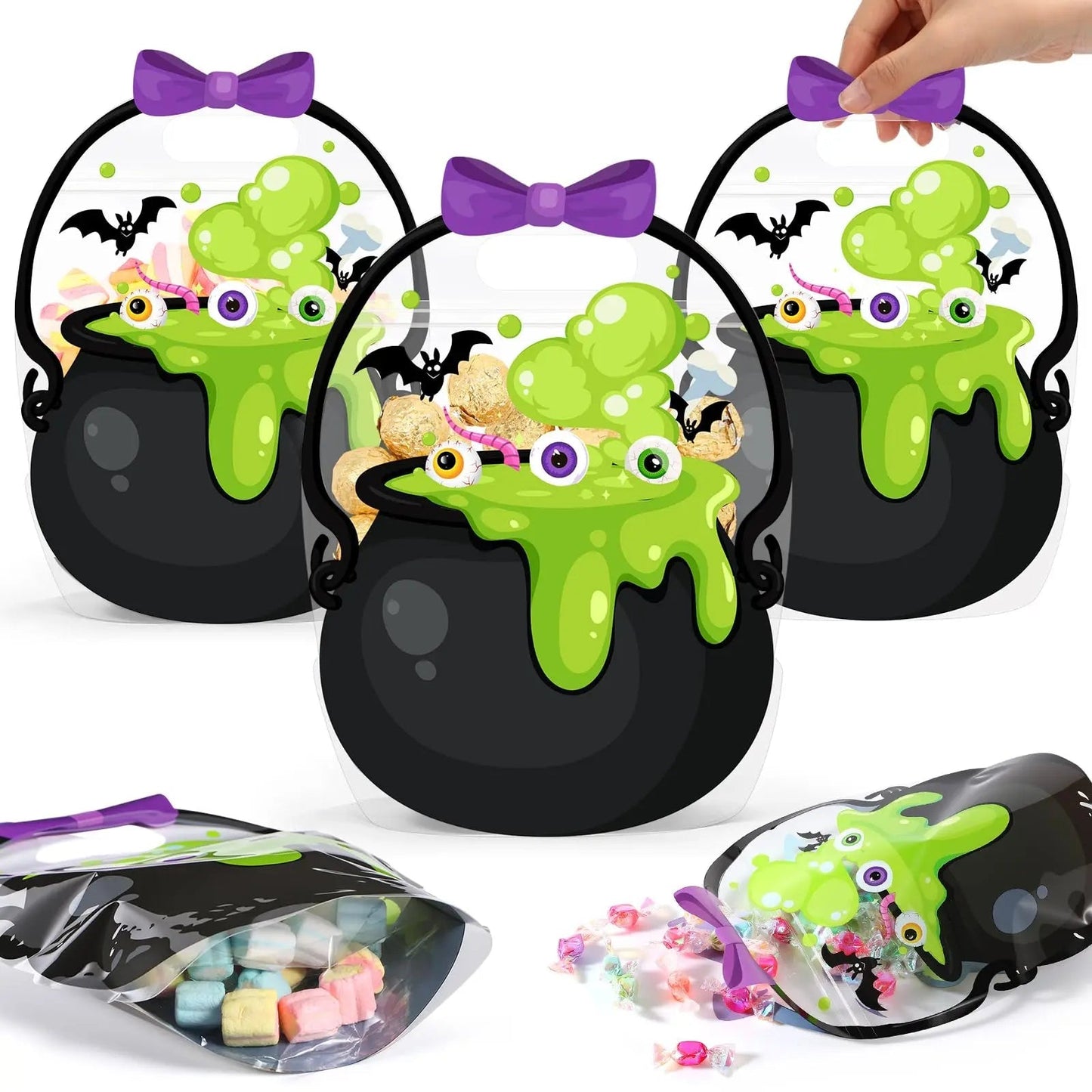 🎃Halloween Goodie Bags Plastic Candy Gift Bags with Handle