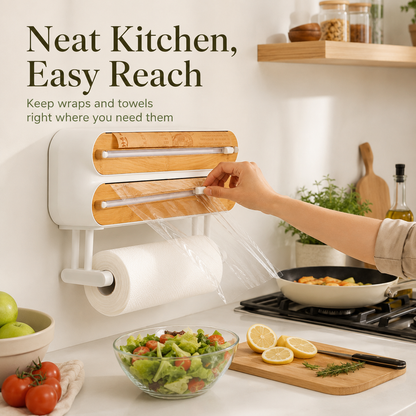 🔥 Hot Sale | Magnetic Plastic Wrap Dispenser with Cutter
