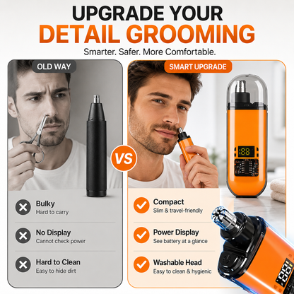 🔥 LAST DAY 49% OFF-🛠️Professional LED Display Nose Hair Trimmer