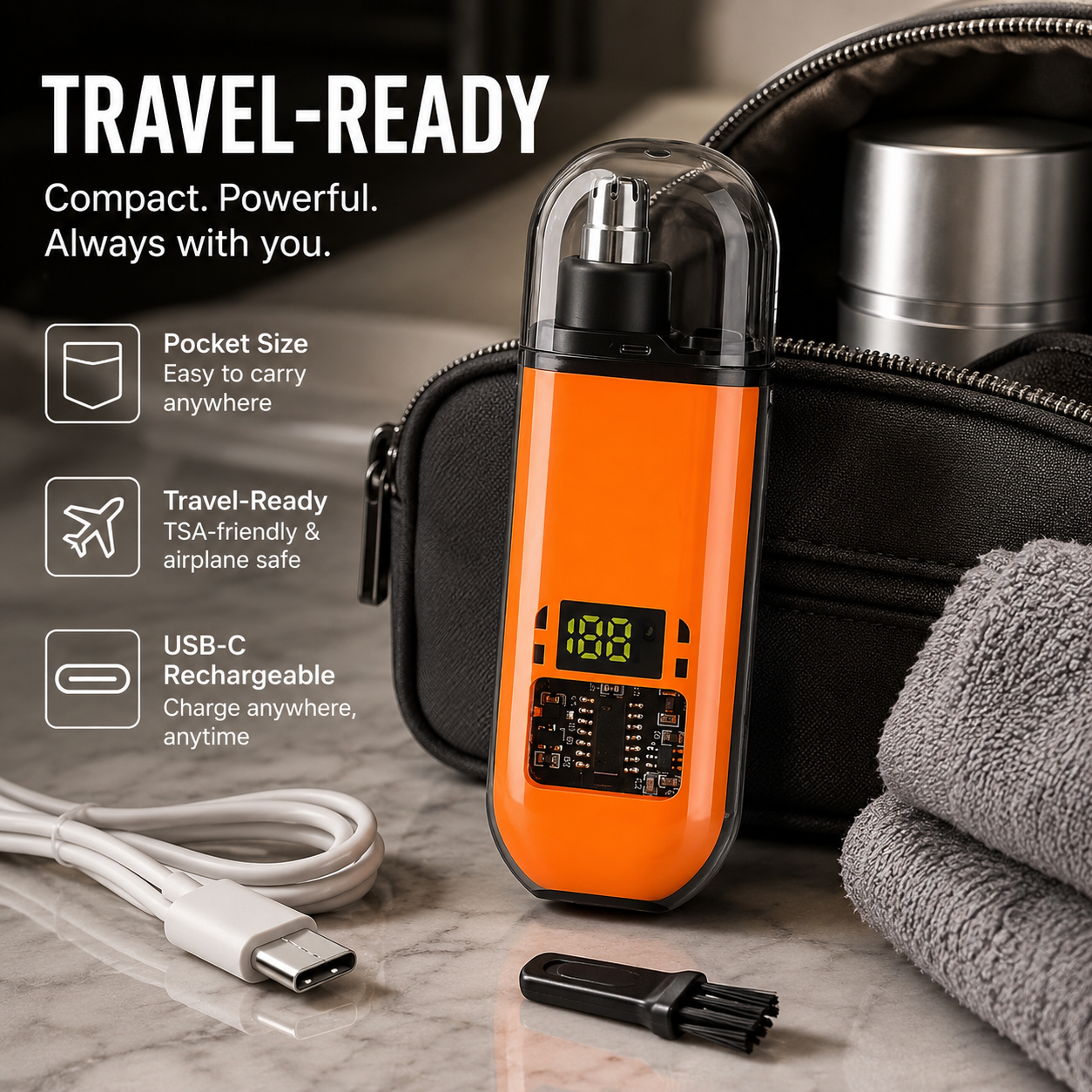 🔥 LAST DAY 49% OFF-🛠️Professional LED Display Nose Hair Trimmer