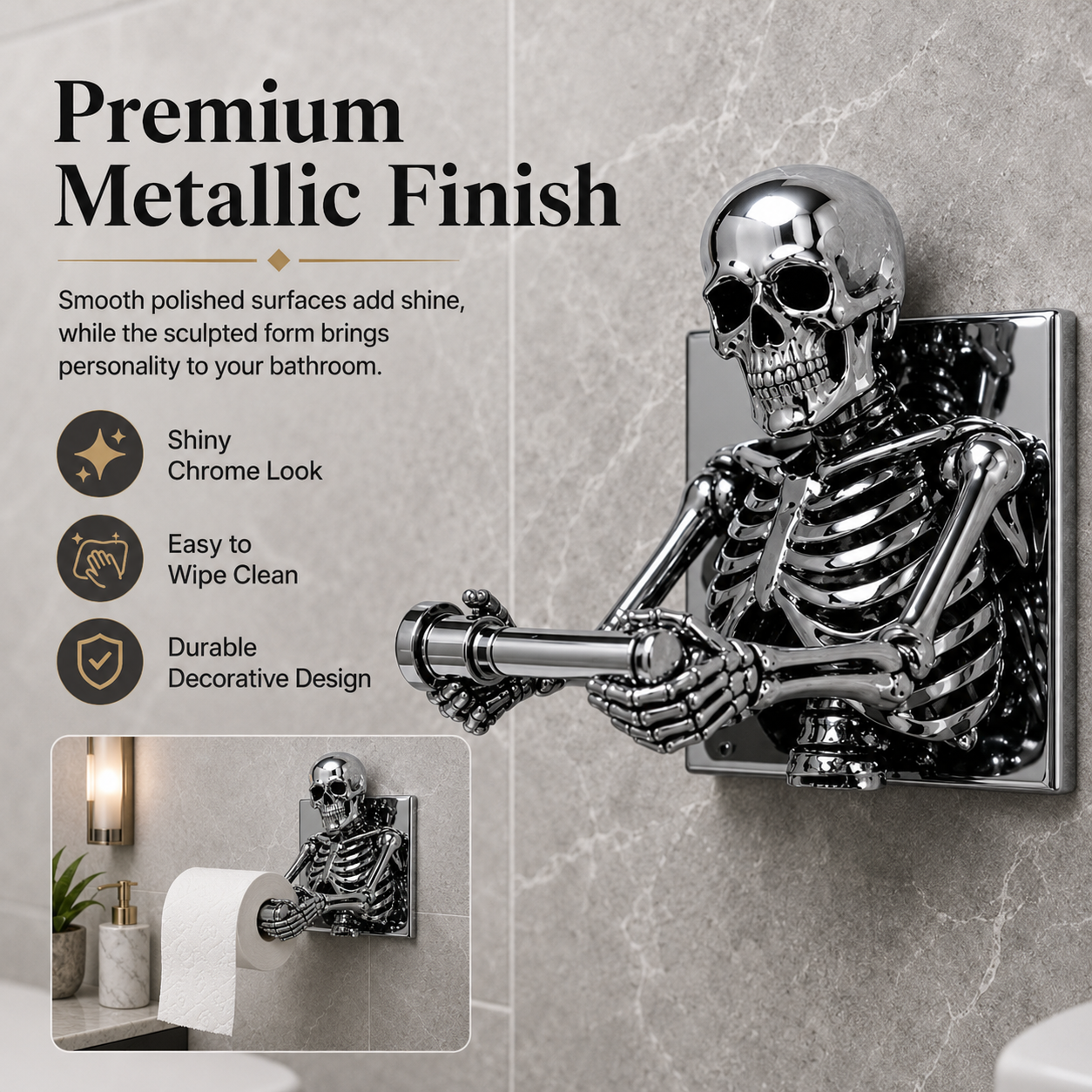 💀✨ 3D Skeleton Toilet Paper Holder