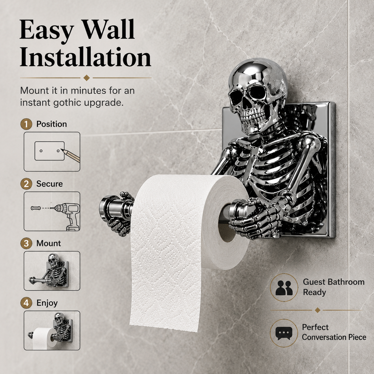 💀✨ 3D Skeleton Toilet Paper Holder
